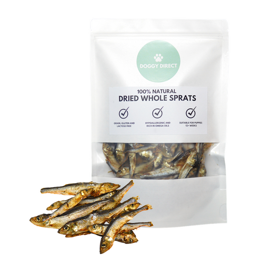 Doggy Direct Natural Dried Whole Sprats Dog Treats - 200g