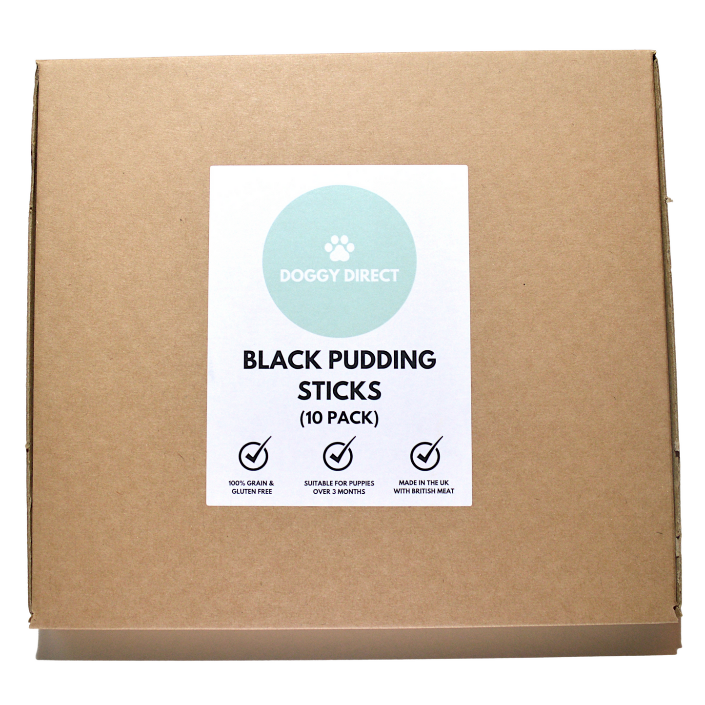 Doggy Direct Natural Black Pudding Sticks - Gourmet Meat Sausage Treats for Dogs - 10, 20 & 30 PACKS